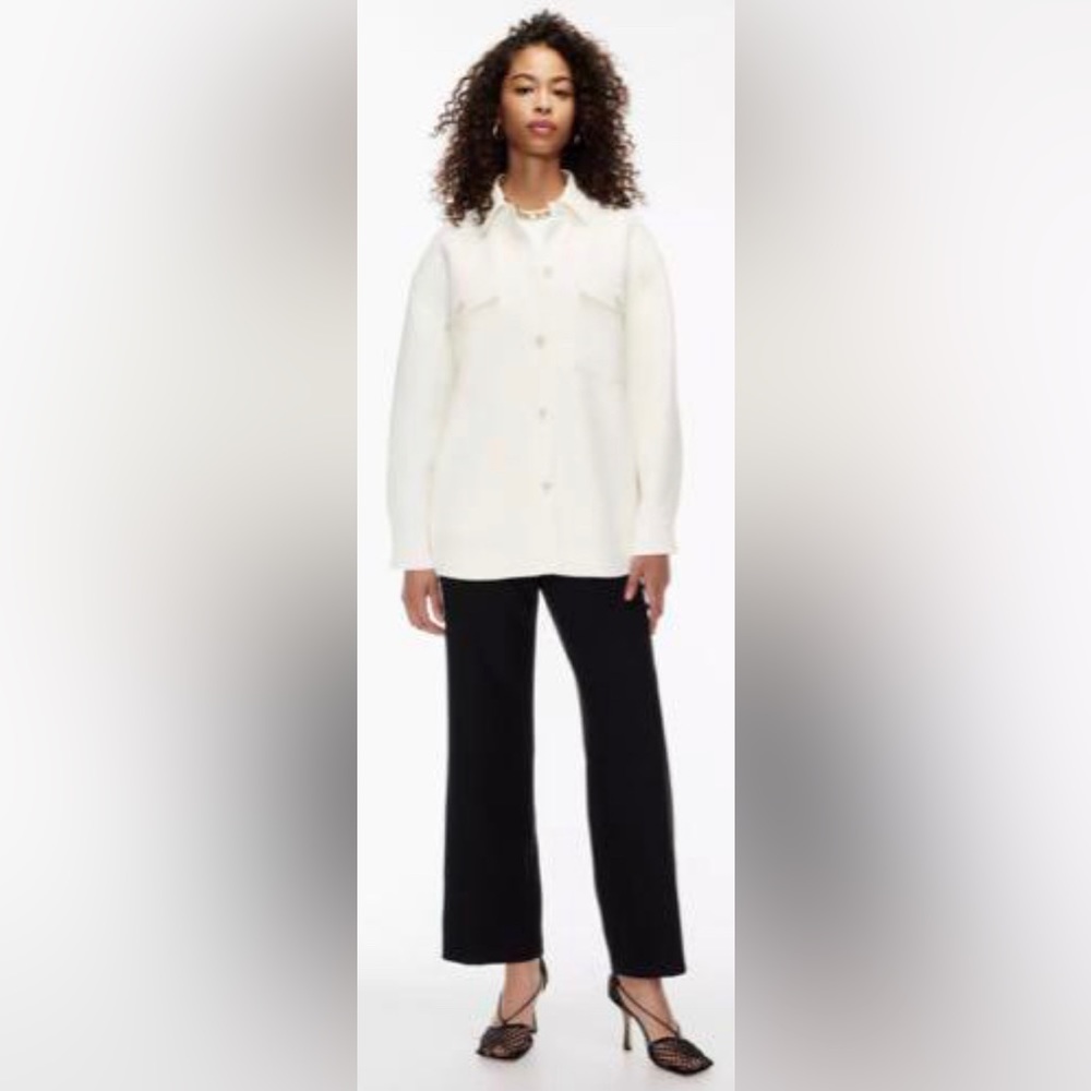 Aritzia Babaton Joan Shirt Oversized Lined Tweed Shacket Jacket in Espace Size 3